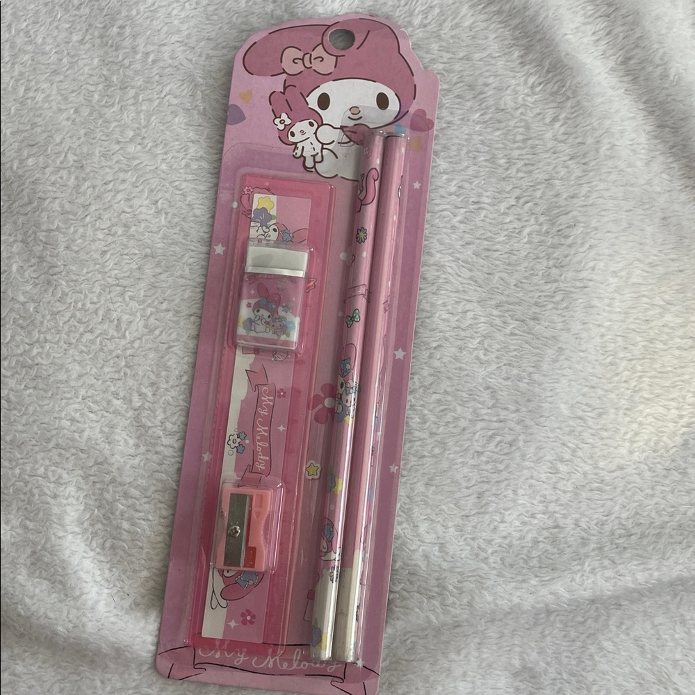 Hello Kitty Pink and White Kids lunch Bag Stationary Set nwt - Picture 7 of 11